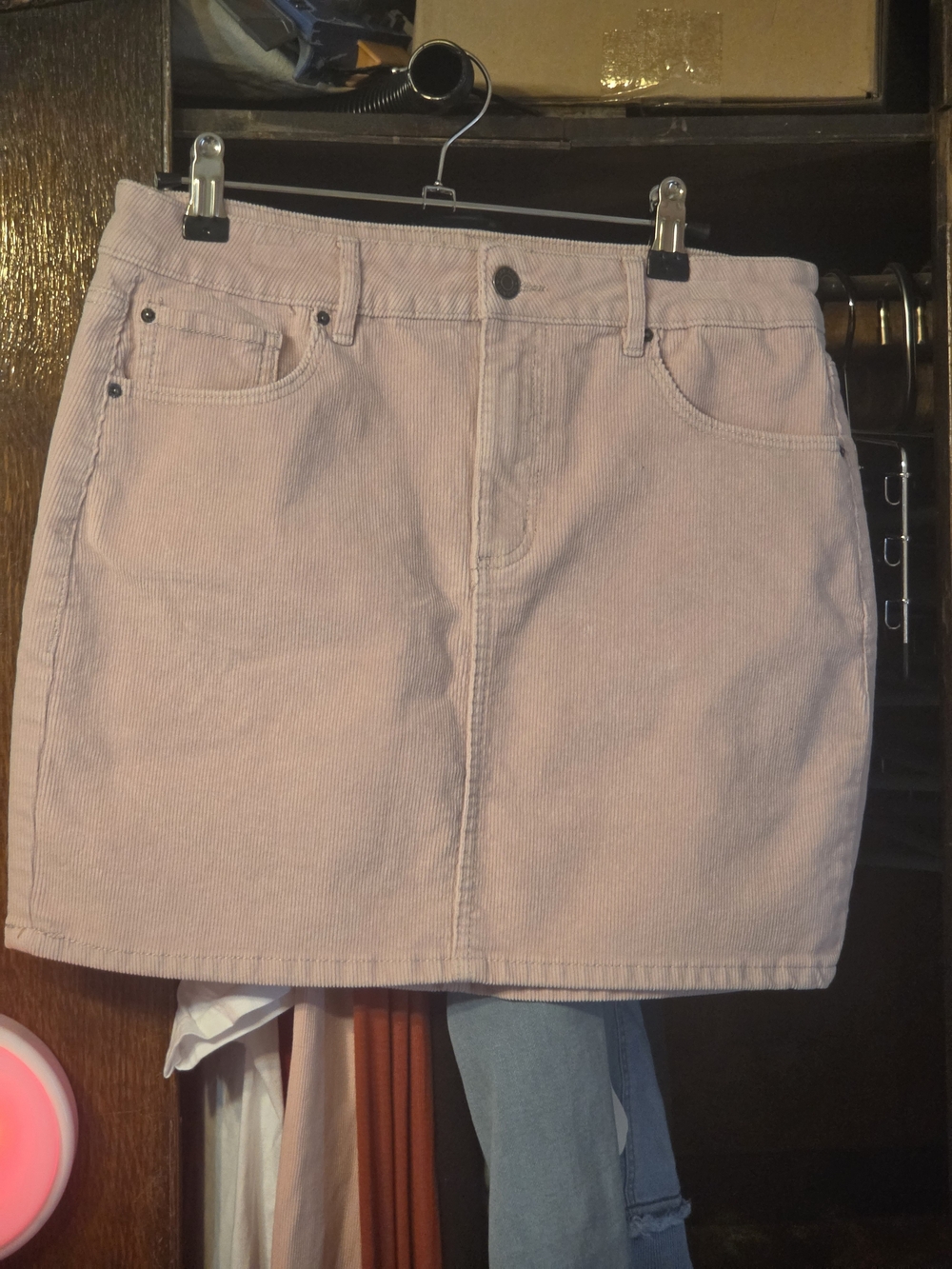 Garage light pink Corduroy Mini Skirt